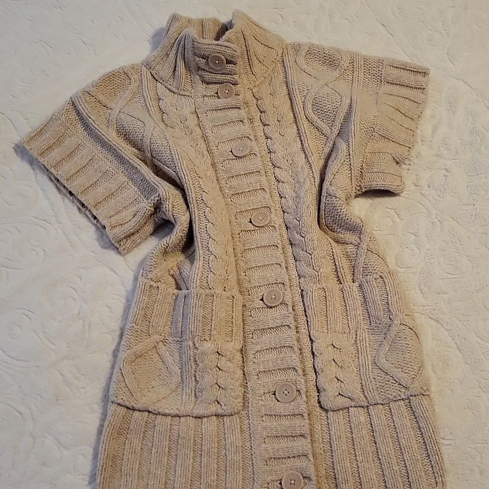 Ruff Hewn Beige Fireside Cuddle Up Cable Knit Cardigan - Picture 1 of 11
